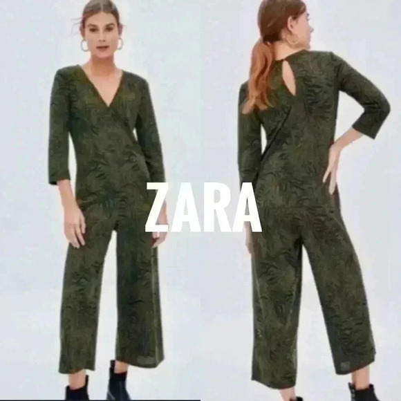 BNWOT Zara trafaluc animal print jumpsuit  size S - Picture 1 of 7
